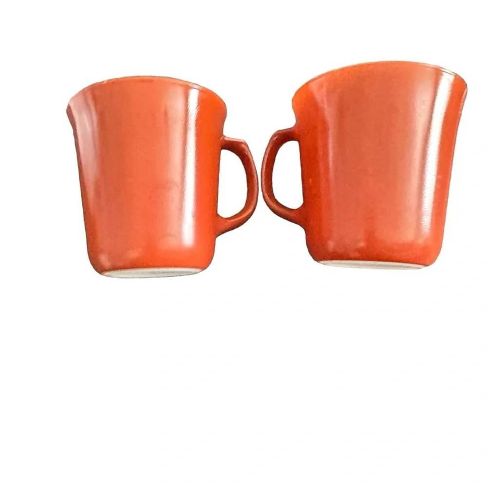 Vintage Corning Burnt Orange Cup Mug Set of 2